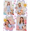 image:imageSWOMOG Kids Pajamas Sets 3PCS Short Sleeve Long Pants with Shorts Girls Boys Button Down PJS Cute Loungewear for 4T15YearsBlue Monkey