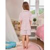 image:imageSWOMOG Kids Pajamas Sets 3PCS Short Sleeve Long Pants with Shorts Girls Boys Button Down PJS Cute Loungewear for 4T15YearsPink Leopard