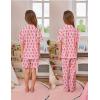 image:imageSWOMOG Kids Pajamas Sets 3PCS Short Sleeve Long Pants with Shorts Girls Boys Button Down PJS Cute Loungewear for 4T15YearsPink Monkey
