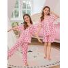 image:imageSWOMOG Kids Pajamas Sets 3PCS Short Sleeve Long Pants with Shorts Girls Boys Button Down PJS Cute Loungewear for 4T15YearsPink Monkey