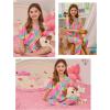 image:imageSWOMOG Kids Pajamas Sets 3PCS Short Sleeve Long Pants with Shorts Girls Boys Button Down PJS Cute Loungewear for 4T15YearsRainbow