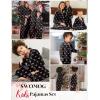 image:imageSWOMOG Kids Pajamas Sets Girls Boys Long Sleeve Sleepwear 2 Piece Lounge Sets Modal Button Down Pjs Set for 413 YearsAblack Bowknot