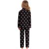image:imageSWOMOG Kids Pajamas Sets Girls Boys Long Sleeve Sleepwear 2 Piece Lounge Sets Modal Button Down Pjs Set for 413 YearsAblack Bowknot