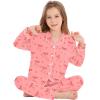 image:imageSWOMOG Kids Pajamas Sets Girls Boys Long Sleeve Sleepwear 2 Piece Lounge Sets Modal Button Down Pjs Set for 413 YearsApink Bowknot