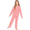 image:imageSWOMOG Kids Pajamas Sets Girls Boys Long Sleeve Sleepwear 2 Piece Lounge Sets Modal Button Down Pjs Set for 413 YearsApink Bowknot
