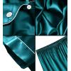 image:imageSWOMOG Kids Silk Pajamas 3 Piece Girls Boys Satin Pajamas Set ButtonDown PJs Set Soft Loungewear Short Sleeve SleepwearDeep Green