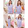 image:imageSWOMOG Kids Silk Pajamas 3 Piece Girls Boys Satin Pajamas Set ButtonDown PJs Set Soft Loungewear Short Sleeve SleepwearLavender Dots