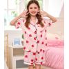 image:imageSWOMOG Kids Silk Pajamas 3 Piece Girls Boys Satin Pajamas Set ButtonDown PJs Set Soft Loungewear Short Sleeve SleepwearSakura Pink Strawberry