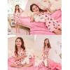image:imageSWOMOG Kids Silk Pajamas 3 Piece Girls Boys Satin Pajamas Set ButtonDown PJs Set Soft Loungewear Short Sleeve SleepwearStrawberry Pink