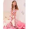 image:imageSWOMOG Kids Silk Pajamas 3 Piece Girls Boys Satin Pajamas Set ButtonDown PJs Set Soft Loungewear Short Sleeve SleepwearStrawberry Pink