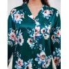 image:imageSWOMOG Long Sleeve Pajamas Set Silk Satin Sleepwear Button Down Pjs Loungewear with PocketGreen Floral