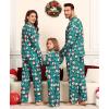 image:imageSWOMOG Matching Family Christmas Pajamas Set Long Sleeve Festival Party Pj Set ButtonDown Sleepwear Soft NightwearGreen Christmas