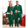 image:imageSWOMOG Matching Family Christmas Pajamas Set Long Sleeve Festival Party Pj Set ButtonDown Sleepwear Soft NightwearGreen Plaid