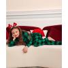 image:imageSWOMOG Matching Family Christmas Pajamas Set Long Sleeve Festival Party Pj Set ButtonDown Sleepwear Soft NightwearGreen Plaid