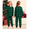 image:imageSWOMOG Matching Family Christmas Pajamas Set Long Sleeve Festival Party Pj Set ButtonDown Sleepwear Soft NightwearGreen Plaid