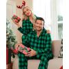image:imageSWOMOG Matching Family Christmas Pajamas Set Long Sleeve Festival Party Pj Set ButtonDown Sleepwear Soft NightwearGreen Plaid