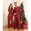 image:imageSWOMOG Matching Family Christmas Pajamas Set Long Sleeve Festival Party Pj Set ButtonDown Sleepwear Soft NightwearRed Christmas