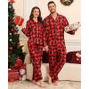 image:imageSWOMOG Matching Family Christmas Pajamas Set Long Sleeve Festival Party Pj Set ButtonDown Sleepwear Soft NightwearRed Christmas