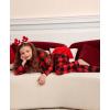 image:imageSWOMOG Matching Family Christmas Pajamas Set Long Sleeve Festival Party Pj Set ButtonDown Sleepwear Soft NightwearRed Plaid