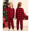 image:imageSWOMOG Matching Family Christmas Pajamas Set Long Sleeve Festival Party Pj Set ButtonDown Sleepwear Soft NightwearRed Plaid