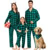 image:imageSWOMOG Matching Family Pajamas Christmas Pjs Long Sleeve Holiday Sleepwear Soft LoungewearGreen Black Plaid