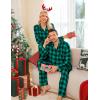 image:imageSWOMOG Matching Family Pajamas Christmas Pjs Long Sleeve Holiday Sleepwear Soft LoungewearGreen Black Plaid