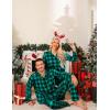 image:imageSWOMOG Matching Family Pajamas Christmas Pjs Long Sleeve Holiday Sleepwear Soft LoungewearGreen Black Plaid