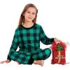 image:imageSWOMOG Matching Family Pajamas Christmas Pjs Long Sleeve Holiday Sleepwear Soft LoungewearGreen Plaid