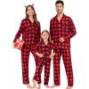 image:imageSWOMOG Matching Family Pajamas Christmas Pjs Long Sleeve Holiday Sleepwear Soft LoungewearRed Black Plaid