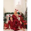image:imageSWOMOG Matching Family Pajamas Christmas Pjs Long Sleeve Holiday Sleepwear Soft LoungewearRed Black Plaid