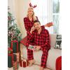 image:imageSWOMOG Matching Family Pajamas Christmas Pjs Long Sleeve Holiday Sleepwear Soft LoungewearRed Black Plaid