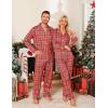 image:imageSWOMOG Matching Family Pajamas Christmas Pjs Long Sleeve Holiday Sleepwear Soft LoungewearRed Green Black Plaid