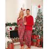 image:imageSWOMOG Matching Family Pajamas Christmas Pjs Long Sleeve Holiday Sleepwear Soft LoungewearRed Green Plaid