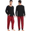 image:imageSWOMOG Matching Family Pajamas Christmas Pjs Long Sleeve Holiday Sleepwear Soft LoungewearRed Plaid