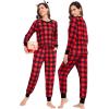 image:imageSWOMOG Matching Family Pajamas Christmas Pjs Long Sleeve Holiday Sleepwear Soft LoungewearRed Plaid