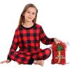 image:imageSWOMOG Matching Family Pajamas Christmas Pjs Long Sleeve Holiday Sleepwear Soft LoungewearRed Plaid