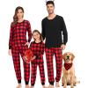 image:imageSWOMOG Matching Family Pajamas Christmas Pjs Long Sleeve Holiday Sleepwear Soft LoungewearRed Plaid