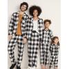 image:imageSWOMOG Matching Family Pajamas Christmas Pjs Long Sleeve Holiday Sleepwear Soft LoungewearWhite Black Plaid