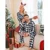 image:imageSWOMOG Matching Family Pajamas Christmas Pjs Long Sleeve Holiday Sleepwear Soft LoungewearWhite Black Plaid