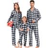 image:imageSWOMOG Matching Family Pajamas Christmas Pjs Long Sleeve Holiday Sleepwear Soft LoungewearWhite Black Plaid