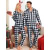 image:imageSWOMOG Matching Family Pajamas Christmas Pjs Long Sleeve Holiday Sleepwear Soft LoungewearWhite Black Plaid
