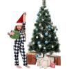 image:imageSWOMOG Matching Family Pajamas Christmas Pjs Long Sleeve Holiday Sleepwear Soft LoungewearWhite Black Plaid