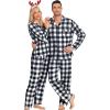 image:imageSWOMOG Matching Family Pajamas Christmas Pjs Long Sleeve Holiday Sleepwear Soft LoungewearWhite Black Plaid