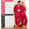 image:imageSWOMOG Matching Family Pajamas Set Women amp Men amp Kids Silk Satin Pjs 2 Pcs Long Sleeve Button Down Sleepwear with 2 PocketsAred