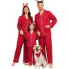 image:imageSWOMOG Matching Family Pajamas Set Women amp Men amp Kids Silk Satin Pjs 2 Pcs Long Sleeve Button Down Sleepwear with 2 PocketsAred