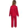 image:imageSWOMOG Matching Family Pajamas Set Women amp Men amp Kids Silk Satin Pjs 2 Pcs Long Sleeve Button Down Sleepwear with 2 PocketsAred