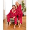 image:imageSWOMOG Matching Family Pajamas Set Women amp Men amp Kids Silk Satin Pjs 2 Pcs Long Sleeve Button Down Sleepwear with 2 PocketsAred