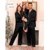 image:imageSWOMOG Matching Family Pajamas Set Women amp Men amp Kids Silk Satin Pjs 2 Pcs Long Sleeve Button Down Sleepwear with 2 PocketsBlack