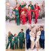 image:imageSWOMOG Matching Family Pajamas Set Women amp Men amp Kids Silk Satin Pjs 2 Pcs Long Sleeve Button Down Sleepwear with 2 PocketsBlack