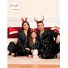 image:imageSWOMOG Matching Family Pajamas Set Women amp Men amp Kids Silk Satin Pjs 2 Pcs Long Sleeve Button Down Sleepwear with 2 PocketsBlack